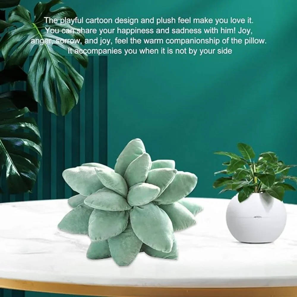 Sage Green Succulent Plant Pillow